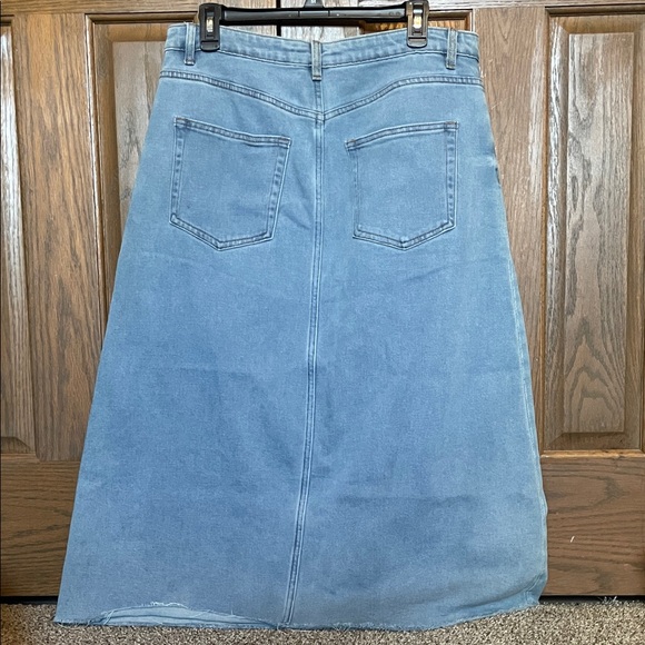 The Main Street Exchange Blue Denim Midi Skirt - Picture 5 of 8